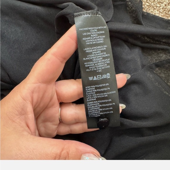 Anthropologie Black Lace and Velvet Midi Dress - Picture 5 of 10